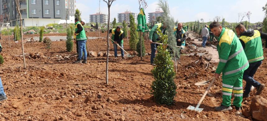 Karaköprü'de Yaz Hazırlığı Parklarda Çalışmalar Yapılıyor;