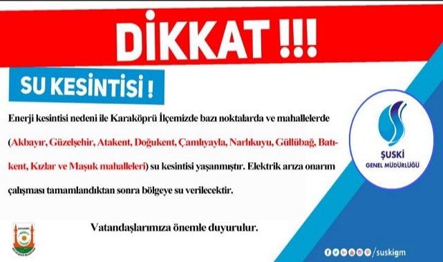 Şuski Sular Kesildikten Saatler Sonra Duyurdu;