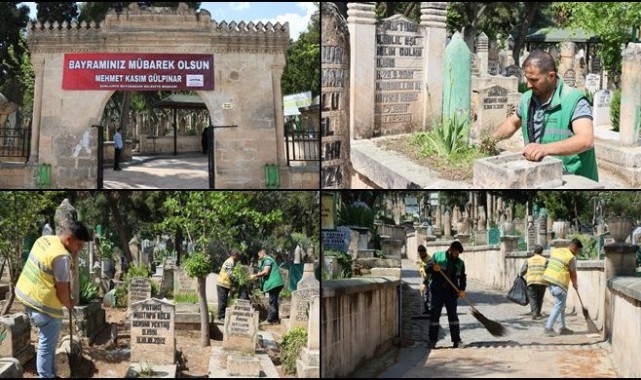 Urfa Büyükşehir’den Mezarlıklarda Bayram Temizliği