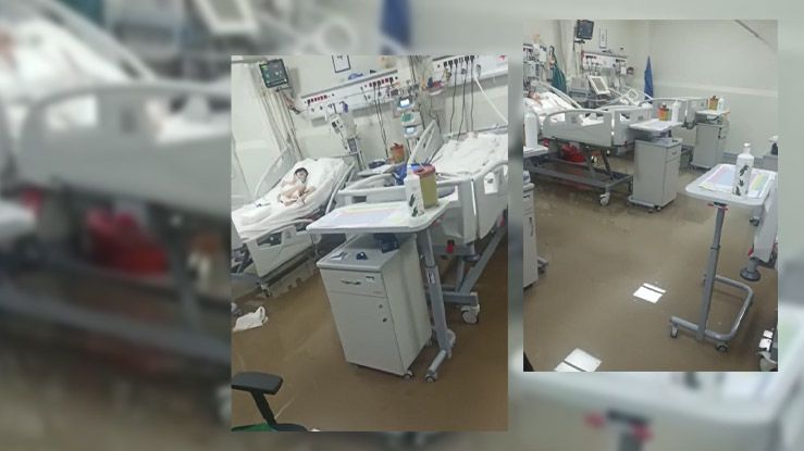 Şanlıurfa'da Hastanede Su Basması Sonucu Hastalar Tahliye Edildi..