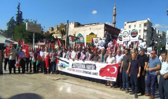 Şanlıurfa'da İsrail’e lanet, Filistin’e destek mitingi;