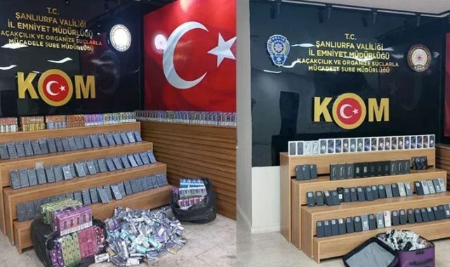 Urfa'daki Operasyonda Gümrük Kaçağı Elektronik ve Sigara Yakalandı