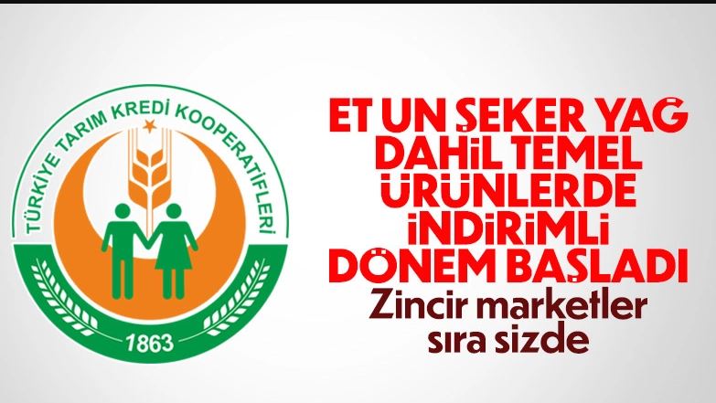 Tarım Kredi Marketlerinde Gıda Ürünlerinde İndirim Dönemi Başlıyor;