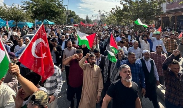 Şanlıurfa'dan Filistin Gazze'ye Destek İsrail'e Lanet;