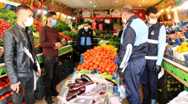 Akçakale'de esnafa korona uyarısı;