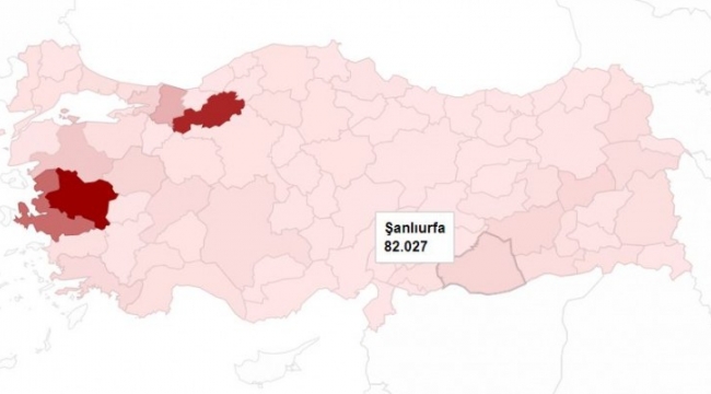 Şanlıurfa&#39;da 82 bin 27 hindi var;