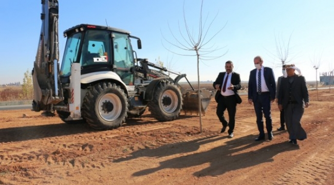 Akçakale-Şanlıurfa Yolunda çalışmalar başladı: Ağaçlandırılıyor