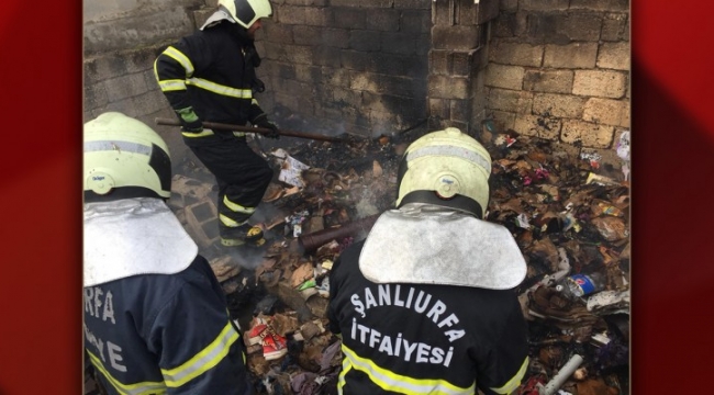Eyyübiye'deki yangına itfaiye müdahale etti;