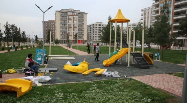 Haliliye&#39;de park yapım çalışmaları sürüyor