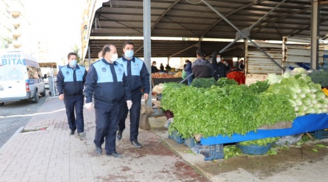 Karaköprü'de pazar denetimleri sürüyor;