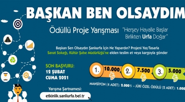 Şanlıurfa&#39;da &#39;Başkan ben olsaydım&#39; adlı yarışmanın başvuru süresi uzatıldı;