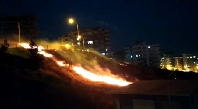 Karaköprü de Kuruyan Otlar Alev aldı;