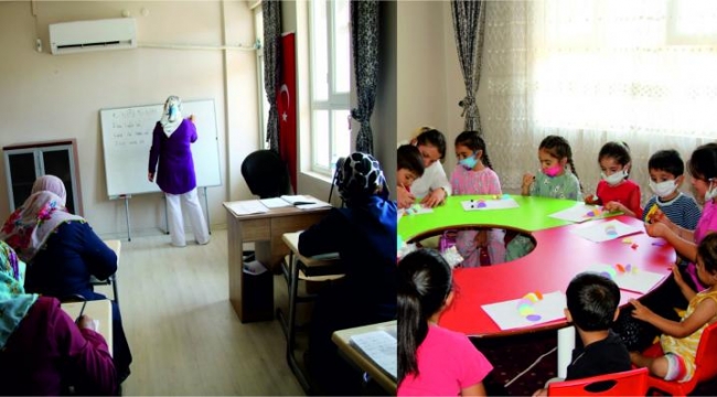 Haliliye'de Anneler Eğitim Kursunda Çocuklar Kreşte
