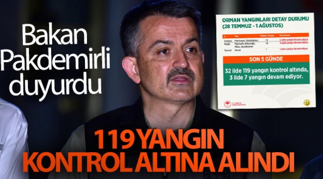 Tarım ve Orman Bakanı Bekir Pakdemirli yangınlarla ilgili son verileri açıkladı!