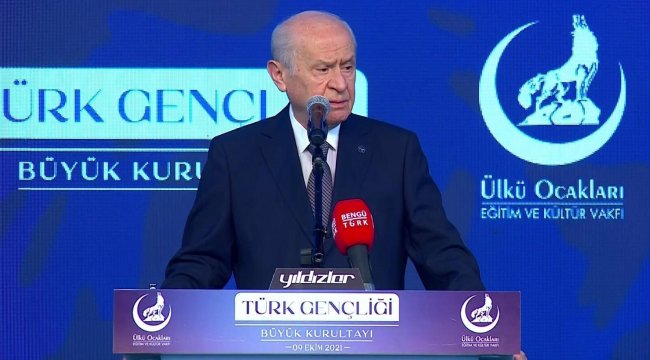 MHP Lideri Bahçeli Türk Gençliği Büyük Kurultayı'nda Bu Meşale Sönmeyecek