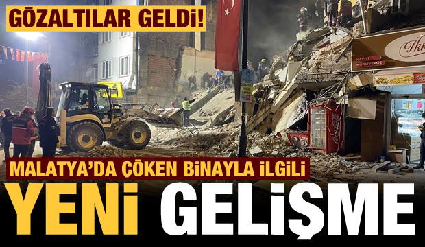 Malatya'da çöken binayla ilgili yeni gelişme! Gözaltılar var;