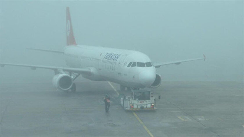 Bitmeyen çile! Uçak seferleri yoğun sisten etkilendi;
