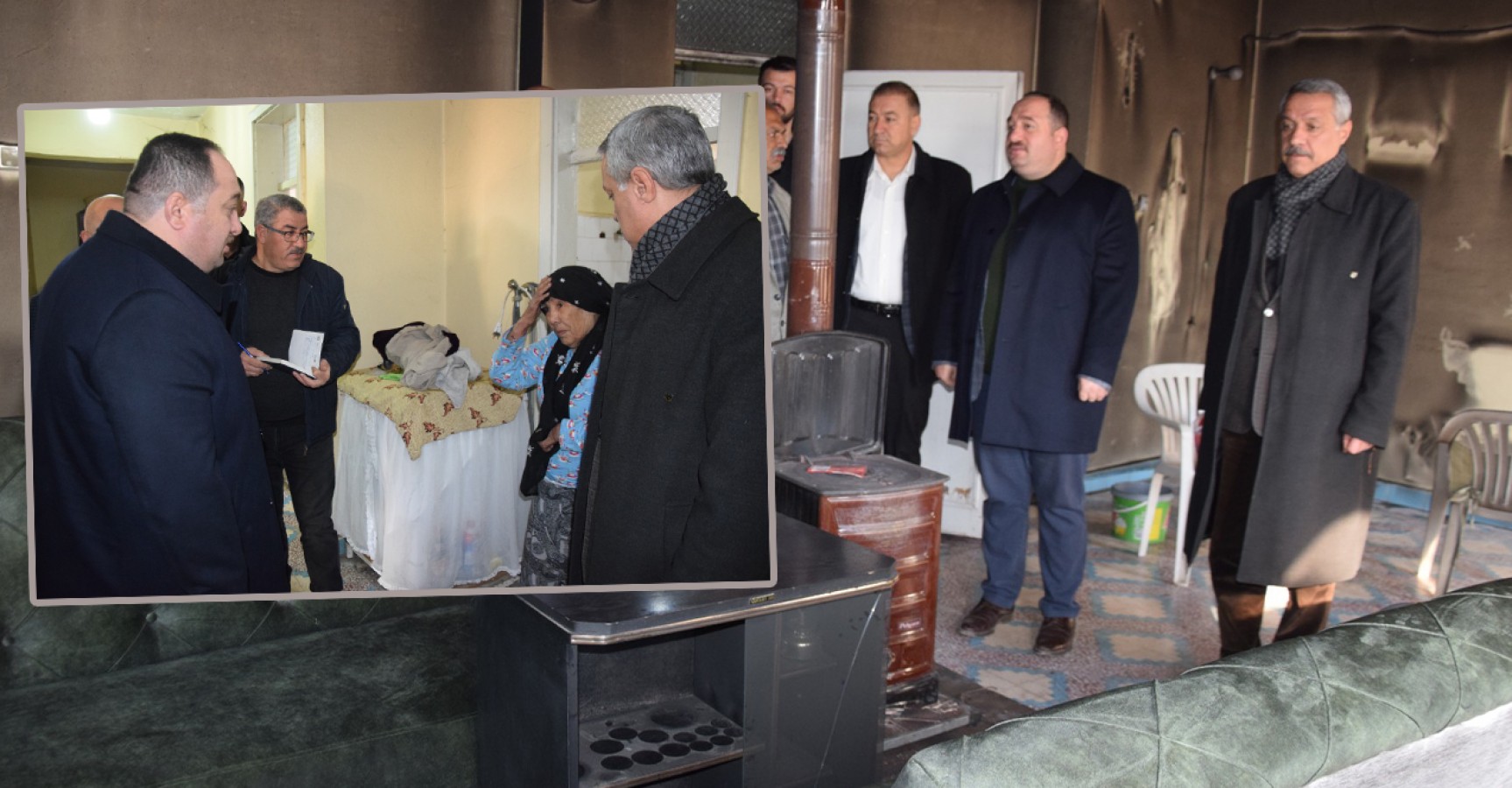 Evi yanan aileyi yalnız bırakmadı;