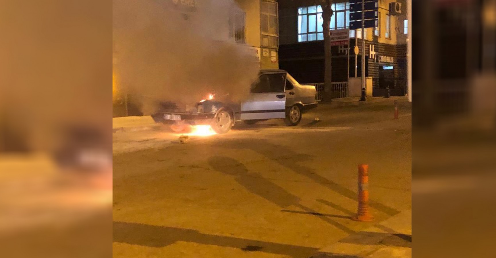 Şanlıurfa'da araç alev aldı!;