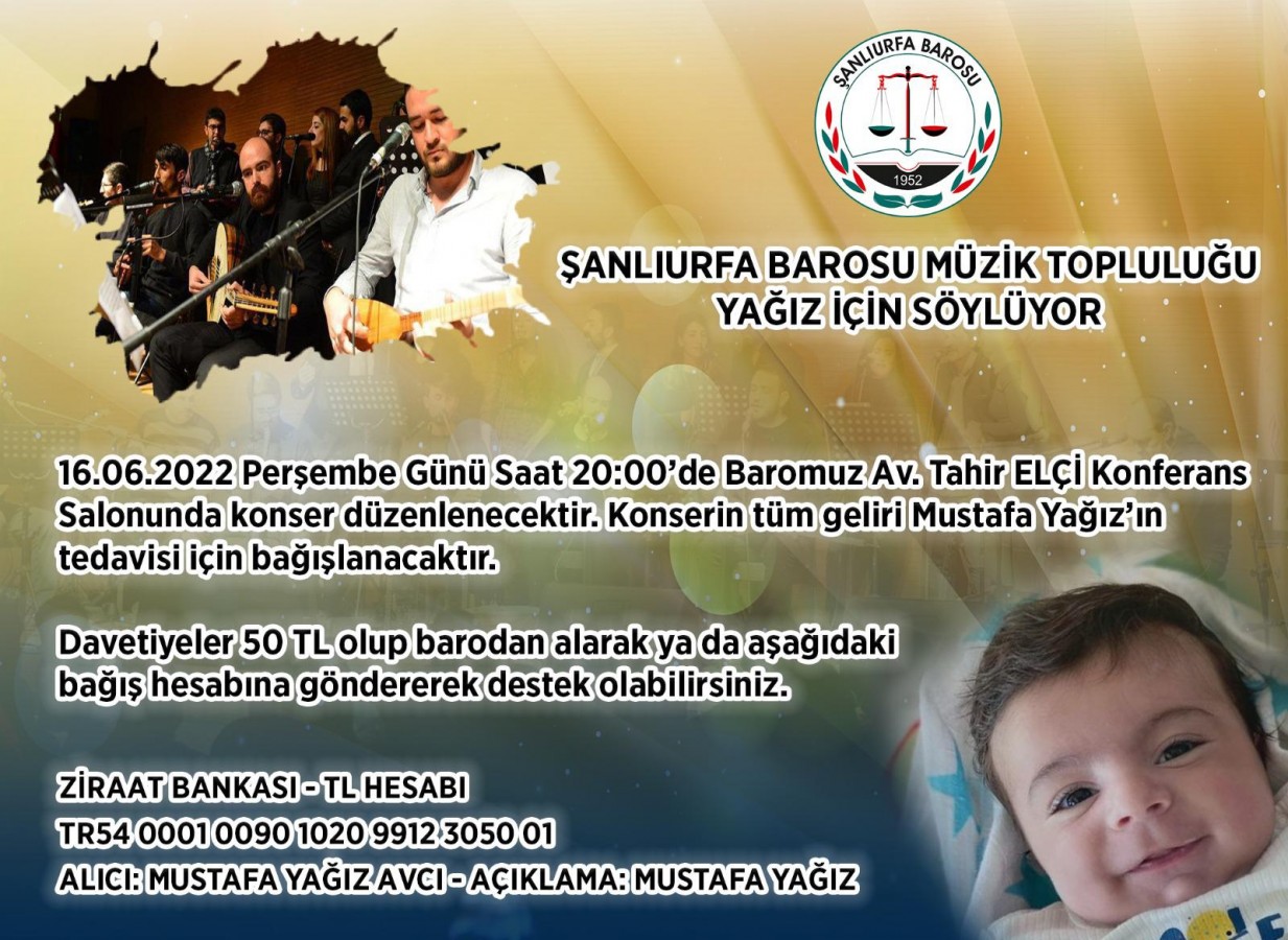 SMA hastası Yağız bebek için konser;