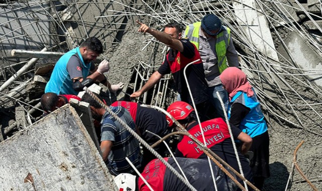 Urfa'da İnşaat Çöktü 2 Yaralı;
